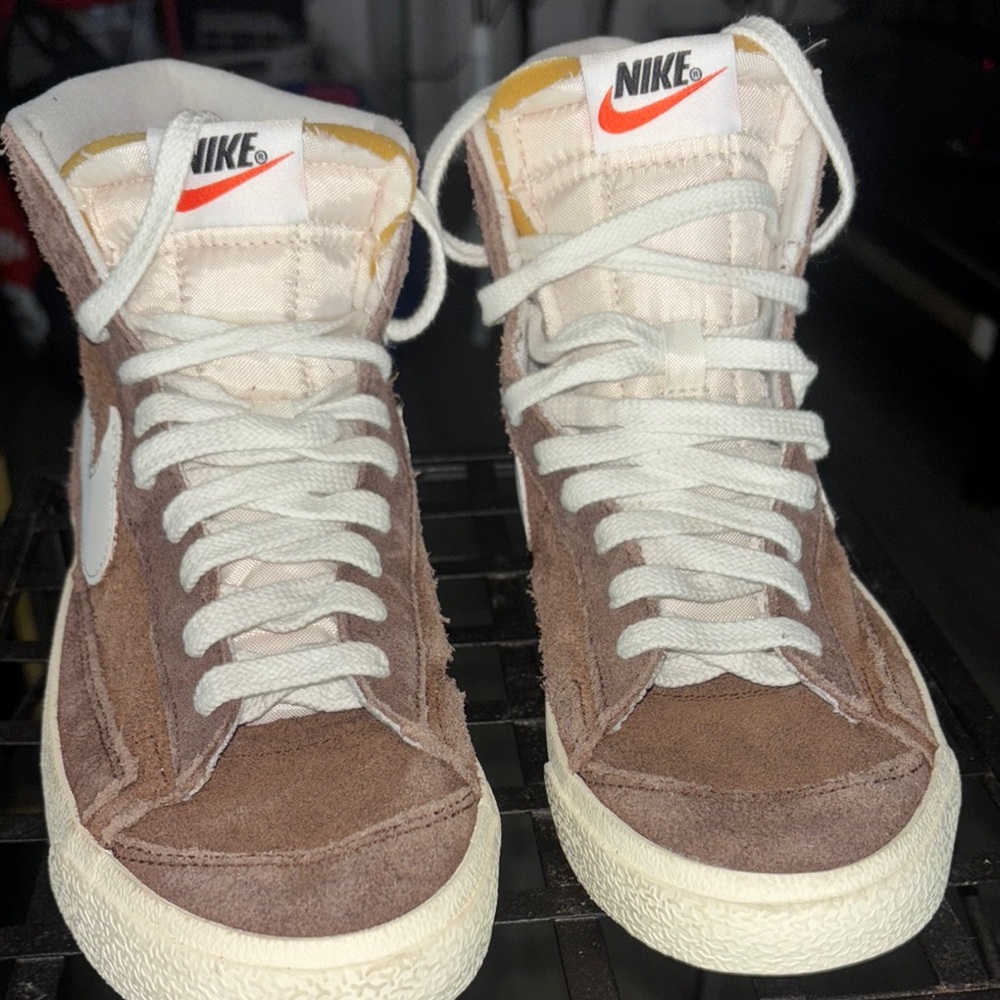 Nike Suede Brown and Cream High-Tops